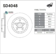 ���� ��������� Toyota RAV 4 I 2.0 94-00 �������� Sangsin Brake SD4048 SD4048 ����