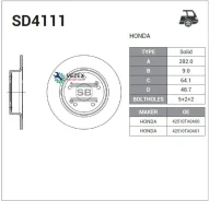 ���� ��������� ������ Honda Accord VIII 08- SD4111 Sangsin Brake SD4111 SD4111 ����