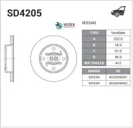 ���� ��������� ��������! Nissan Almera 1.4 95-00 Sangsin Brake SD4205 SD4205 ����