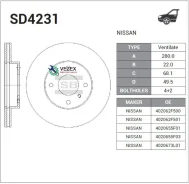 ���� ��������� ��������! Nissan Almera/Primera 1.5-2.2D 98 Sangsin Brake SD4231 SD4231 ����