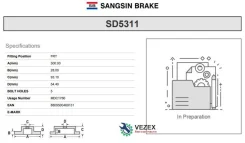 ���� ��������� ��������! Ford Transit 2.4TDCi 06 Sangsin Brake SD5311 SD5311 ����