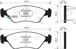 ������� ��������� �������� �������� KIA Clarus I-II (1996-2001) Sangsin Brake SP1079F SP1079F ����