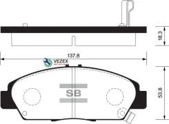 ������� ���������, �������� Honda Accord VII (CL_, CM_, CN_) (2002-2008)/ Civic IX (2012- )/ Integra III (1993-2001) Sangsin Brake SP1431 SP1431 ����