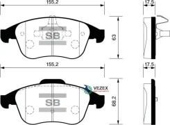 ������� ��������� Renault Latitude/Megane/Scenic 08- ������. Sangsin Brake SP1516 SP1516 ����