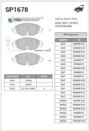 ������� ����. ���. AUDI A3/SEAT LEON/Skoda Octavia/VW GOL/POLO 1.1-2.0 12- Sangsin Brake SP1678 SP1678 ����