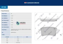 ������� ��������� (Brake Pads and Shoes) Sangsin Brake SP1895 SP1895 ����