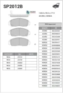 ������� ��������� �������� Sangsin Brake SP2012B SP2012B ����