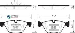 ������� ��������� BMW E90/E60 1.8-3.0 03- �������� Sangsin Brake SP2159 SP2159 ����