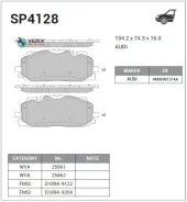 ������� �������� ������! Audi Q7 3.0TDi/4.2i 06-, Porsche Cayenne 4.5i/T 02- SP4128 Sangsin Brake SP4128 SP4128 ����