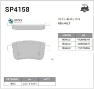 ������� ��������� Renault Kangoo 08- ������ Sangsin Brake SP4158 SP4158 ����