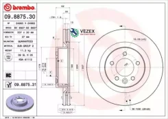 ���� ��������� LAND Rover Discovery/Range Rover Sport 04- 4.4 �����. ����. D=337 Brembo 09887531 09887531 ����