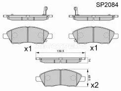 ������� ��������� (�������) Nissan March 10-22 / Note 12-20 HI-Q/Sangsin Brake SP2084, �������� SP2084 ����