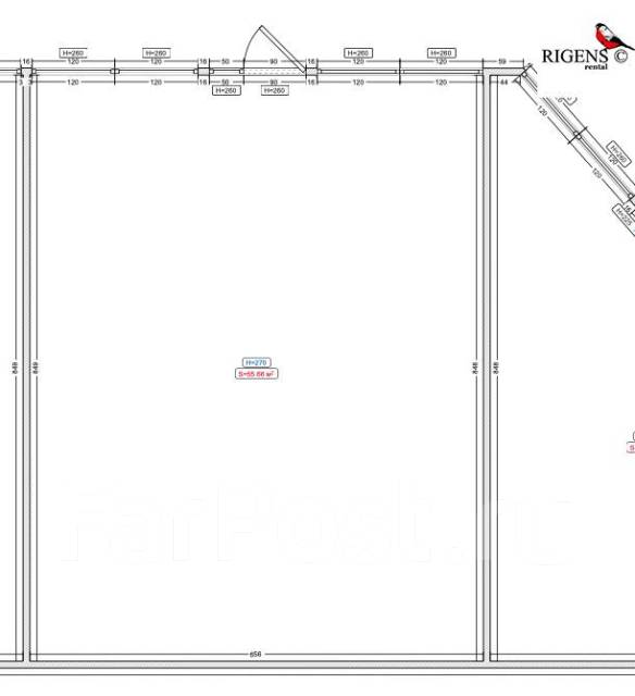 Торговое помещение 55 кв. м. 1 этаж отд. вход Витражи 1-ая линия, 55,6 ...
