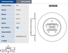 ���� ��������� ������! Nissan Maxima QX 3.0i 94-99, Infiniti I30 95-98 Sangsin Brake SD3028 SD3028 ����