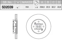 ����. ���� ���. ����. [256x22mm] 4 ���. Sangsin Brake SD2039 SD2039 ����