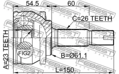 ���� �������� 23x61x26 | ����� ����/��� | Febest 0110ZZE150 0110ZZE150 ����