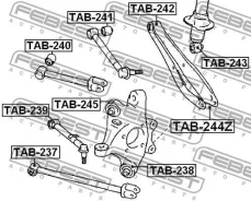 ����������� ������ ���� ��� ����/��� Lexus, Toyotags450H GWS191, GS Series GRS19, URS190, UZS190, Crown GRS182 Febest TAB240 TAB240 ����
