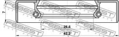 ������� ������� 28.6x42.2x7x7 | ����/��� | Febest 95GBY30420707R 95GBY30420707R ����