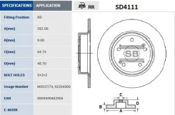 ���� ��������� ������ Honda Accord VIII 08- SD4111 Sangsin Brake SD4111 SD4111 ����