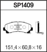 ������� �������� Isuzu D-MAX 12-, Rodeo 06- SP1409 Sangsin Brake SP1409 SP1409 ����