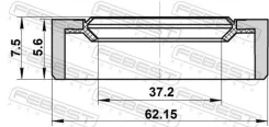 ������� ������� 37.2x62.15x5.6x7.5 | ����/��� | Febest 95BDY39620608X 95BDY39620608X ����