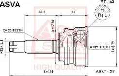 ���� �������� 21x55x25 ASVA MT43 MT43 ����