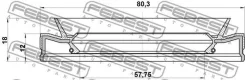 ������� ������� 57.75x80.3x12x18 | ����/��� | Nissan, Infinitix-Trail T30, Wingroad, AD Y11, Expert VW11, Teana J31, Febest 95HEY59801218R 95HEY598012...