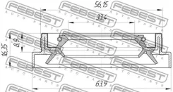 ������� ������� 33.4x56.15x8.9x16.35 | ����� ����/��� | FORD, Mazdaranger ER, Everest, Endeavour EV, CX-9 TB, Bongo SE, B2200 U Febest 95HBS35560916X...