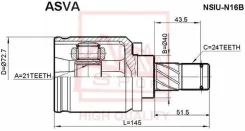 ���� ���������� 21x40x24 ASVA Nsiun16B NSIUN16B ����