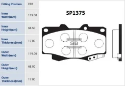 ������� ��������� �������� Toyota Hilux 2.5D 01 SP1375 Sangsin Brake SP1375 SP1375 ����