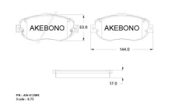 ������� ��������� �������� �������� Lexus IS I (_E1_) 99-05 AN-413WK Akebono AN413WK AN413WK ����