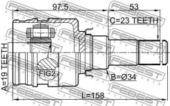 ���� ���������� 19x34x23 | ����� ����/��� | Febest 0111KSP130 0111KSP130 ����