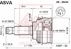 ���� �������� 30x56x27 ASVA SB26A44 SB26A44 ����