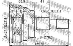 ���� �������� 37x70.3x30 | ����� ����/��� | Febest 1610164S 1610164S ����