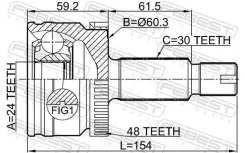 ���� �������� 24x61x30 | ����� ����/��� | Febest 1210D7A2WA48 1210D7A2WA48 ����