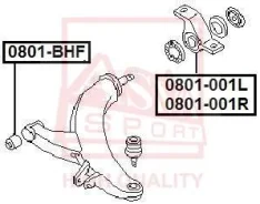 ����������� ��������� ������� ������ ������ Subaru Legacy B12 1998-2003 ASVA 0801-001R 0801001R ����