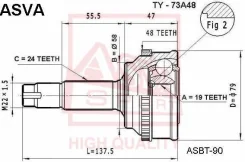 ���� �������� 19x58x24 ASVA TY73A48 TY73A48 ����