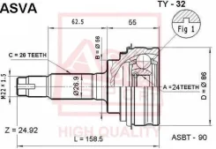 ���� �������� 24x56x26 ASVA TY32 TY32 ����
