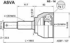 ���� �������� 23x52x25 Nissan Nissan Pulsar Sentra Langley (N13 B12) Almera (2,0 D Irland) #39100-50A20 #39101-50A20 #39101-55A00 ASVA NS14 NS14 ����