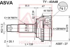 ���� �������� 26x58x24 ASVA TY40A48 TY40A48 ����