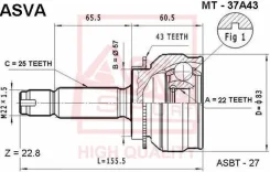 ���� �������� 22x57x25 ASVA MT37A43 MT37A43 ����
