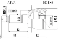 ���� �������� 29x58x28 ASVA SZSX4 SZSX4 ����