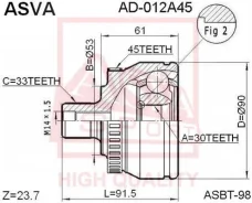 ���� �������� 30x53x33 ASVA AD012A45 AD012A45 ����