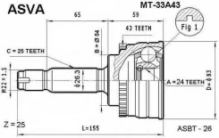 ���� �������� 24x54x25 ASVA MT33A43 MT33A43 ����