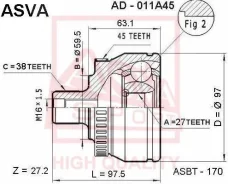 ���� ����� �-�� ABS 45z z27 x d595 x z38 ASVA AD011A45 AD011A45 ����