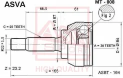 ���� �������� 30x57x25 ASVA MT808 MT808 ����