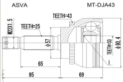 ���� �������� 33x57x25 ASVA Mtdja43 MTDJA43 ����