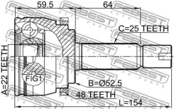 ���� �������� 22x52.5x25 | ����� ����/��� | Febest 1210SOLA48 1210SOLA48 ����