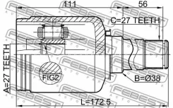 ���� ���������� 27x38x27 | ����� ���� | Febest 1611221FRH 1611221FRH ����