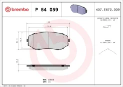������� �������� �������� � �������� ������! Mitsubishi Pajero Sport III 2.4D/3.0 15 P 54 059 Brembo P54059 P54059 ����